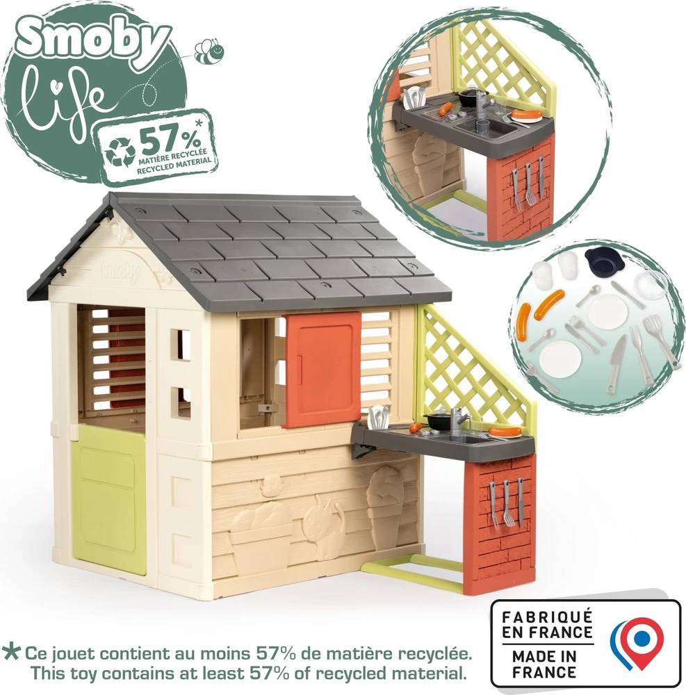Lauko žaidimų namelis su virtuvėle Smoby Life Nature (7600810739)