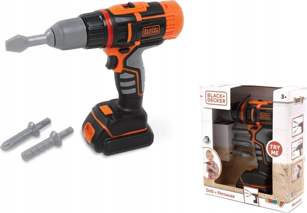 Black & Decker Juodas & Decker Žaislinis meistro įrankis, gręžtuvas Smoby Juodas & Decker