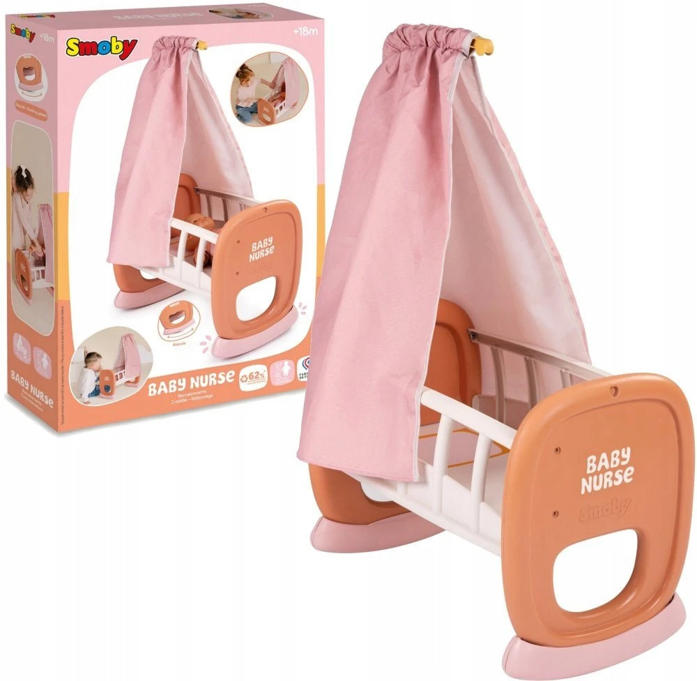 Smoby Baby Nurse lopšys su baldakimu