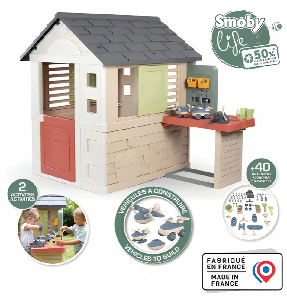 SMOBY namelis su dirbtuvėmis 39 priedai