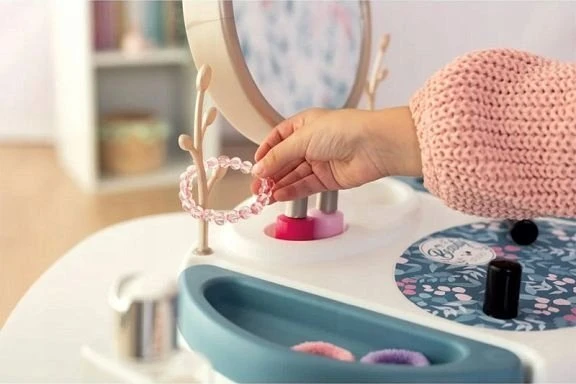 Smoby Vaikiškas kosmetikos rinkinys su veidrodėliu ir papuošalais