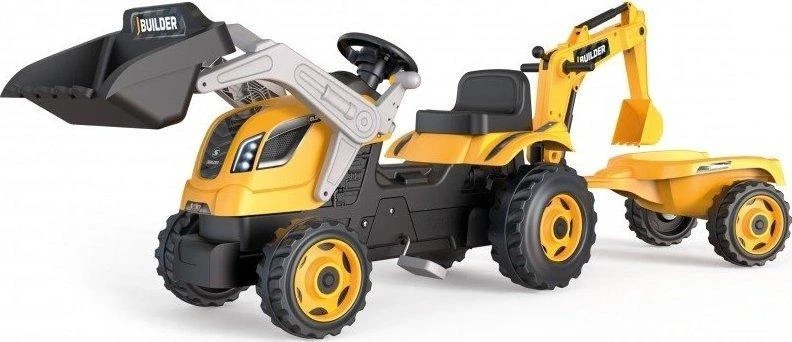 Smoby Builder Max Pedal traktorius su priekaba