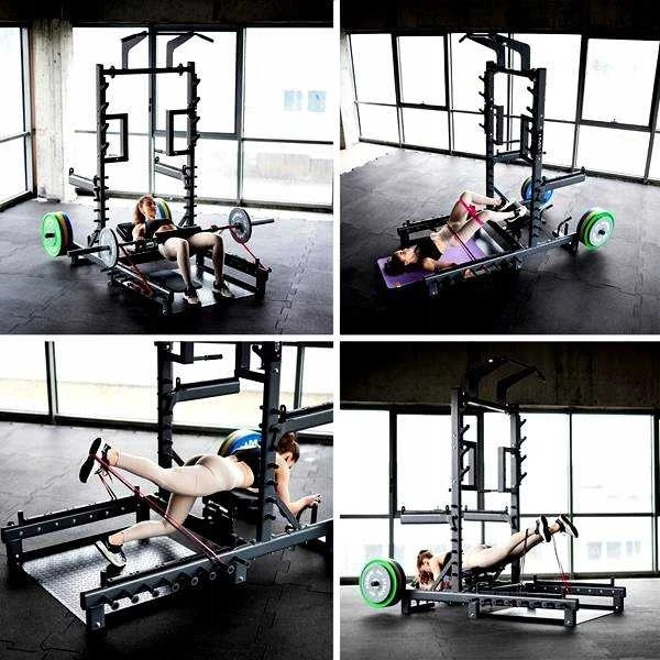 Komercinis daugiafunkcis stovas su svorių kilnojimo ir hip thrust platforma SMP01 HMS