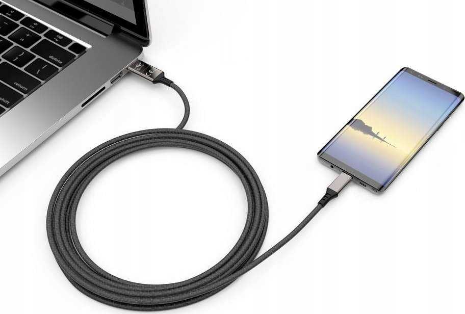 Cololight SMRTER Greitas didelės spartos duomenų kabelis, USB-C/USB-A kombinuotas kištukas, juodas