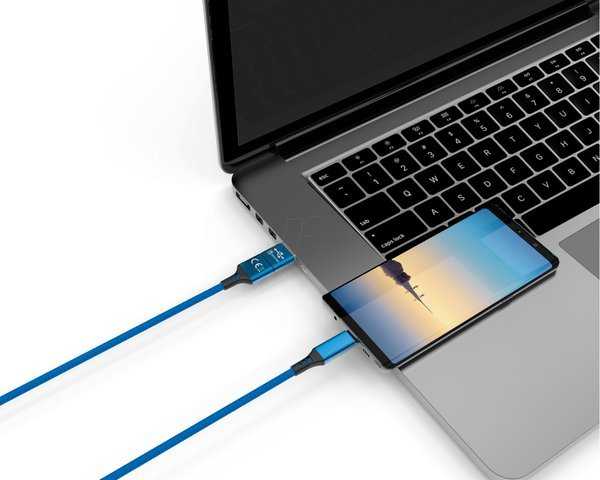 Cololight SMRTER Greitas didelės spartos duomenų kabelis, USB-C/USB-A kombinuotas kištukas, mėlynas