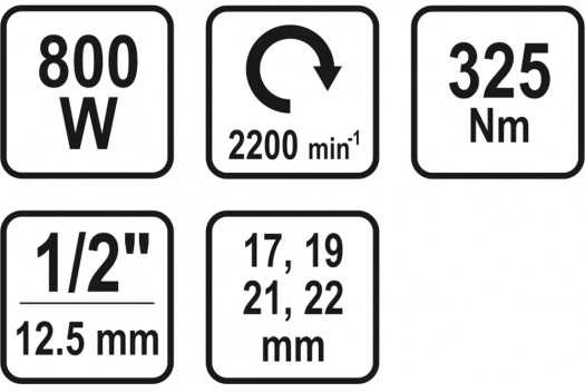 Toya STHOR 57091-Ratų veržliaraktis/325nm elektrinis 800W
