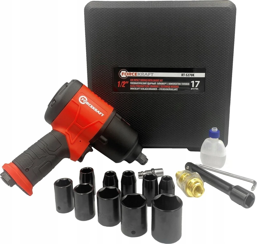 Smūginis veržliaraktis Forcekraft Air smūginis veržliaraktis TWIN HAMMER 720Nm 1/2"