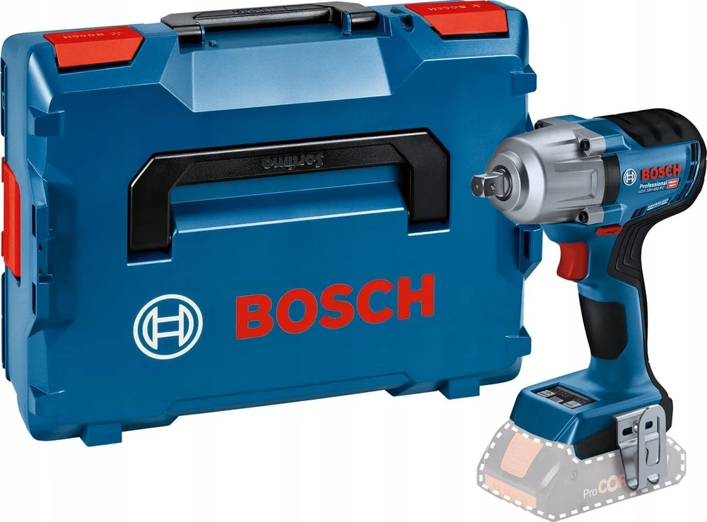 Akumuliatorinis smūginis veržliasukis Bosch GDS 18V-450 PC Solo, GCY 42, LB