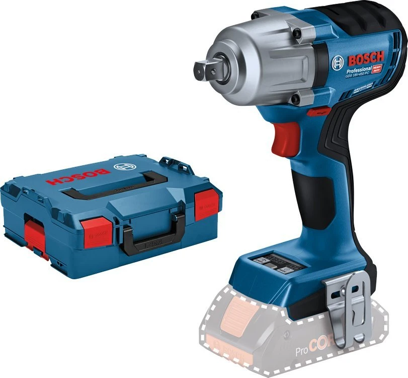 Akumuliatorinis smūginis veržliasukis Bosch GDS 18V-450 PC Solo, GCY 42, LB