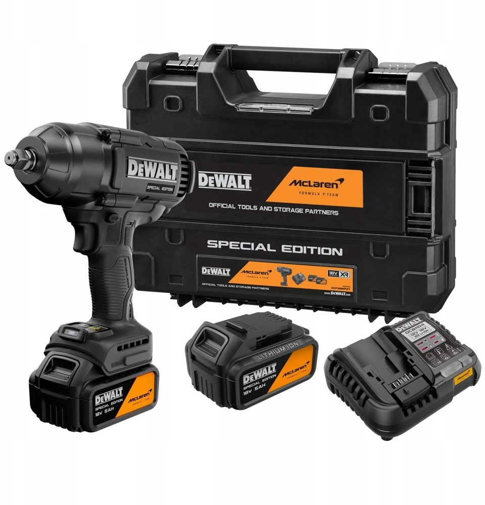 DEWALT SMŪGINIS VERŽLIASUKIS 1/2″ 18V DCF99MP2T 1396Nm 2×5,0Ah MCLAREN