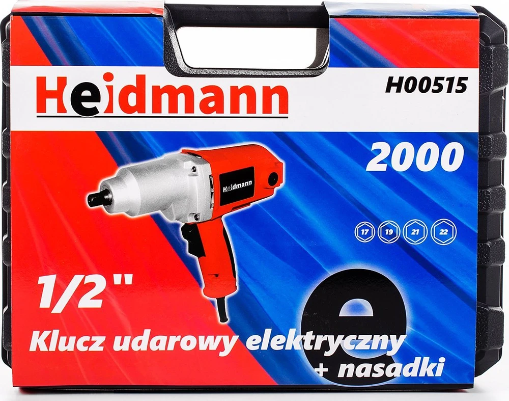 Smūginis veržliasukis Heidmann Smūginis veržliasukis elektrinis 1/2'' + sukimo galvos typ H(5)
