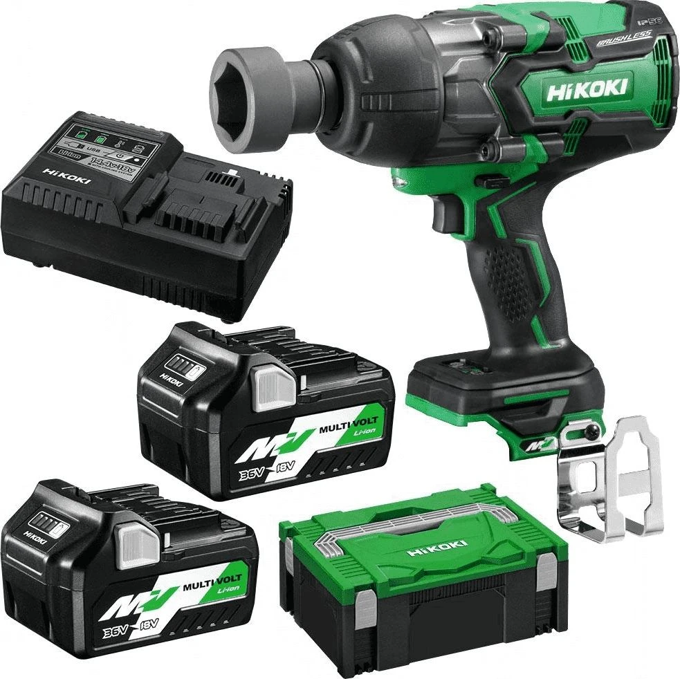 Akumuliatorinio smūginio veržliasukio rinkinys HiKOKI WR36DAWRZ Multi Volt 36V