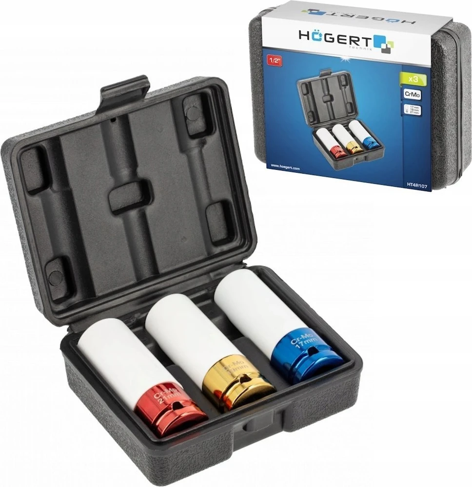 Hogert Technik Galvučių komplektas 1/2" ratams su plastikine apsauga, HT4R107, Hogert