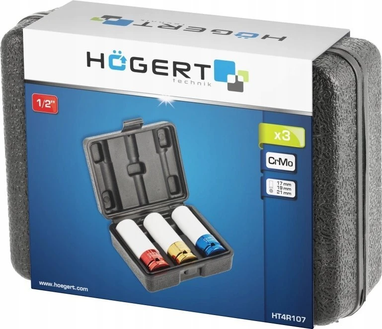 Hogert Technik Galvučių komplektas 1/2" ratams su plastikine apsauga, HT4R107, Hogert