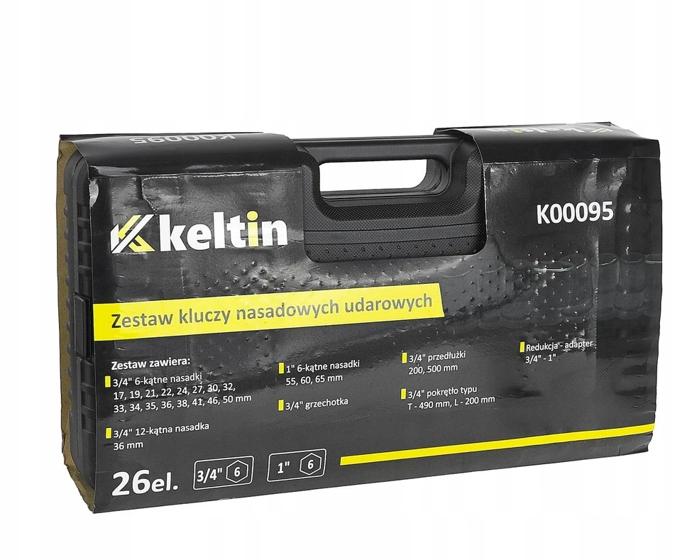 Smūginis veržliaraktis KELTIN Smūginių galvučių rinkinys 26 vnt. 3/4''/1'' 6-kampis 17-65mm (1)