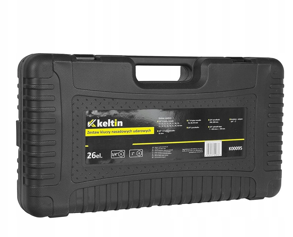 Smūginis veržliaraktis KELTIN Smūginių galvučių rinkinys 26 vnt. 3/4''/1'' 6-kampis 17-65mm (1)