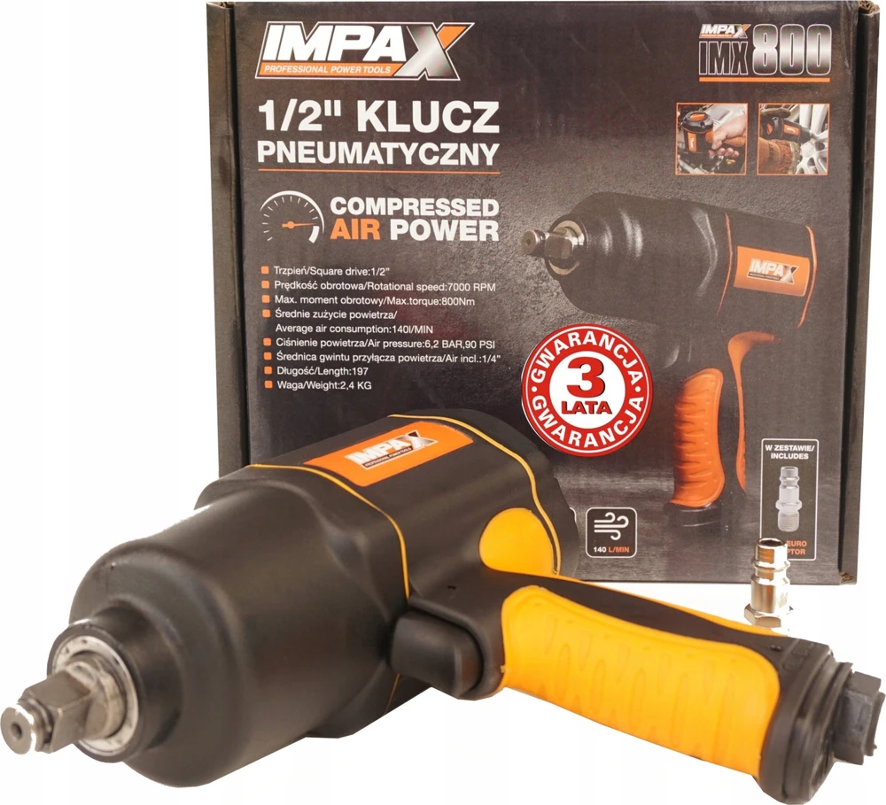 Nuair IMPAX PNEUMATINIS SMŪGINIS VERŽLIASUKIS 1/2″ 800Nm…..%
