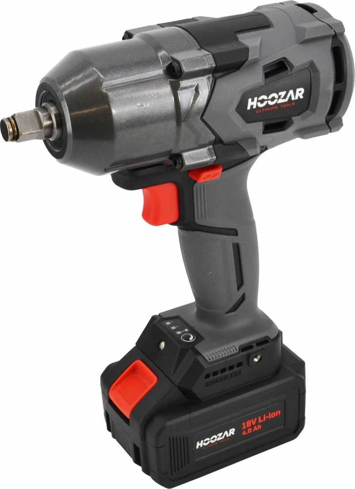 HOOZAR bešepetėlinis smūginis veržliasukis 1/2" 18V 1x4.0Ah 600 N.m. IW20BL