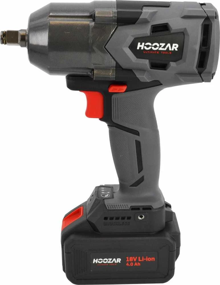 HOOZAR bešepetėlinis smūginis veržliasukis 1/2" 18V 1x4.0Ah 600 N.m. IW20BL