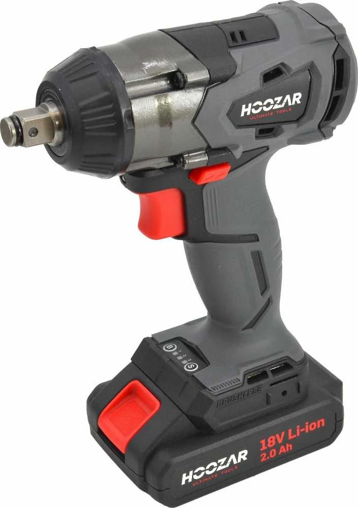 HOOZAR bešepetėlinis smūginis veržliasukis 1/2" 18V 1x2.0Ah 350 N.m. IW10BL