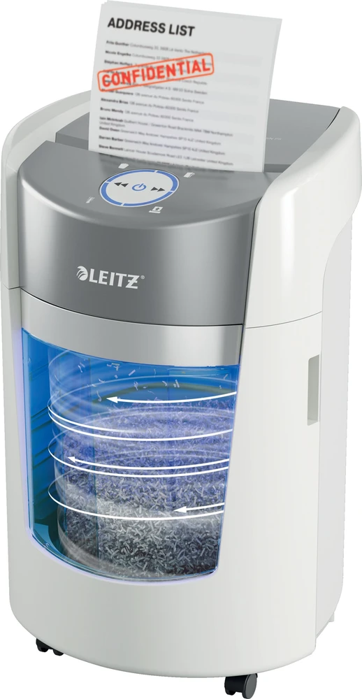 Leitz IQ OptiMax Small Office 350 Micro Cut popieriaus smulkintuvas Security P5 22L - Baltas