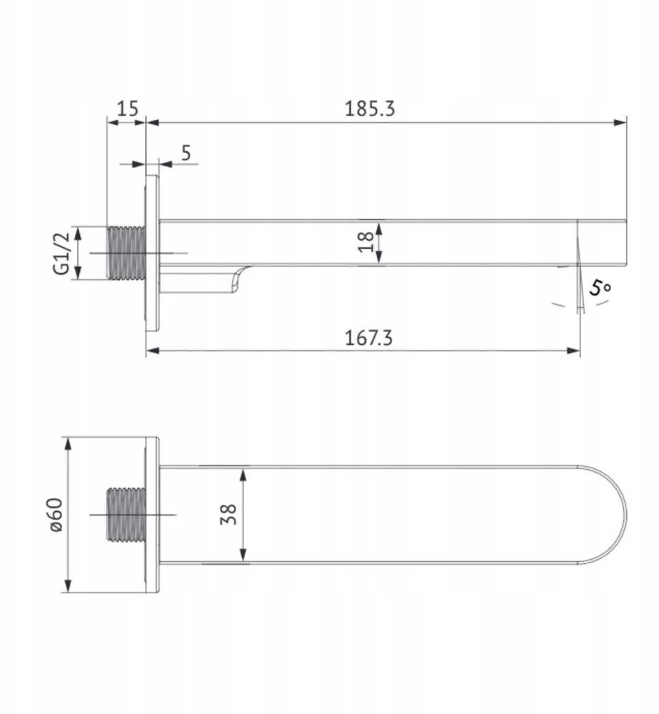 Cersanit INVERTO CHROME SIENOS VONIOS STANGAS
