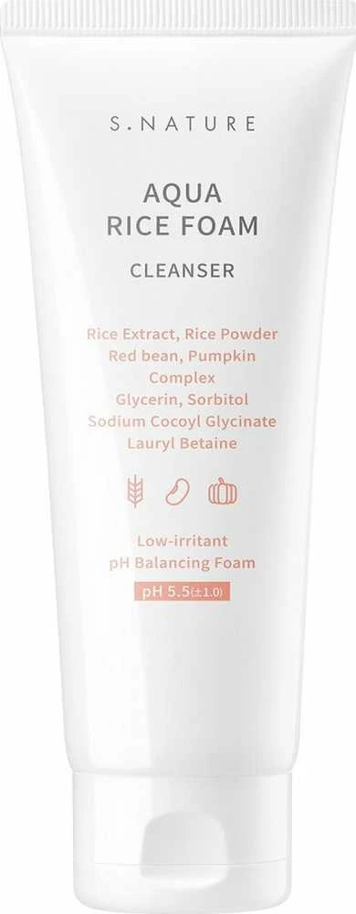Snature Aqua Rice Foam Valiklis veido prausiklis su ryžių putomis 160ml