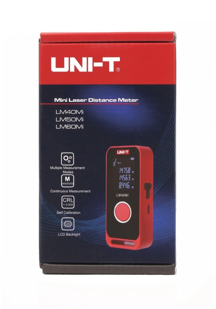 Įkraunamas lazerinis atstumo matuoklis, 40m; LCD; Li-ion , Type-C, UNI-T