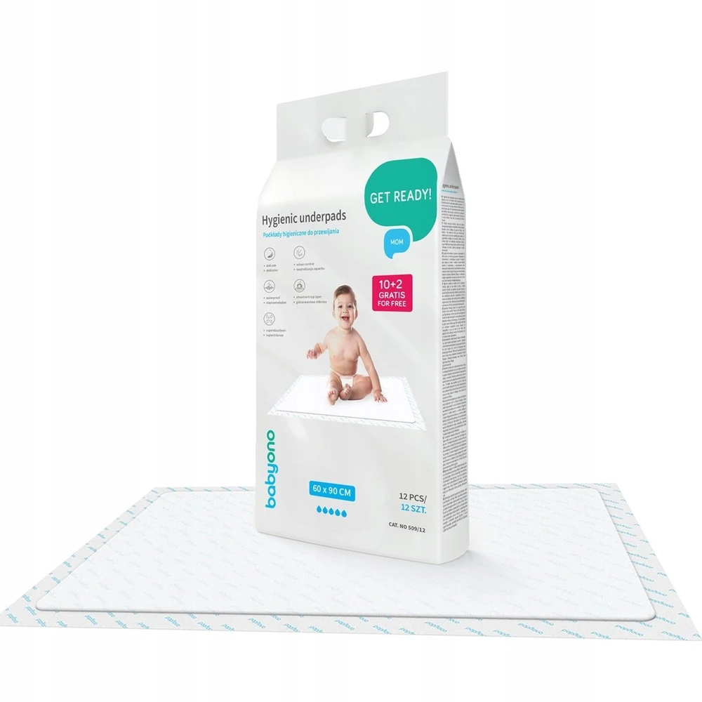 Snibbs Babyono kūdikio pervystymo paklotai 12vnt 60x90 509/12