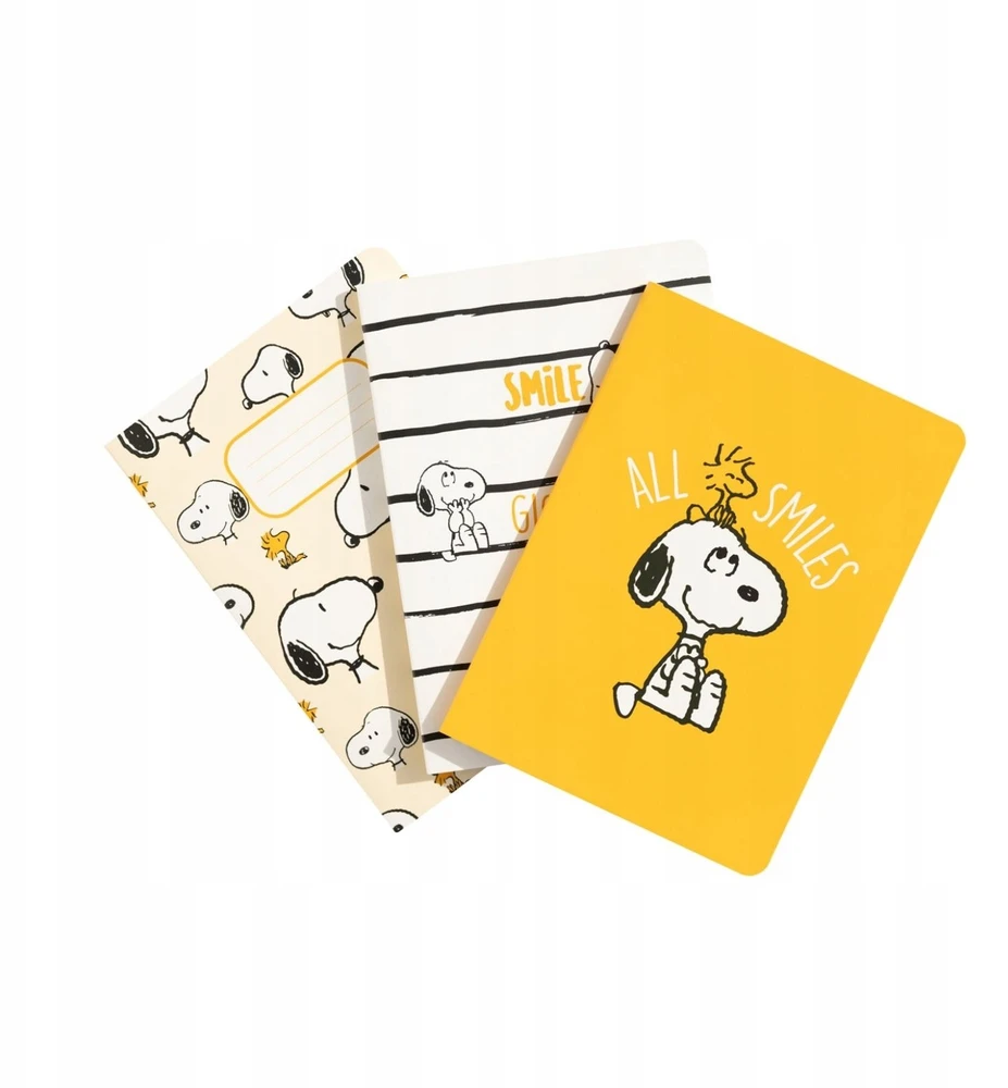 Snoopy - A6 formato užrašų knygelių rinkinys iš „Lazy Days“ kolekcijos (3 vnt.)