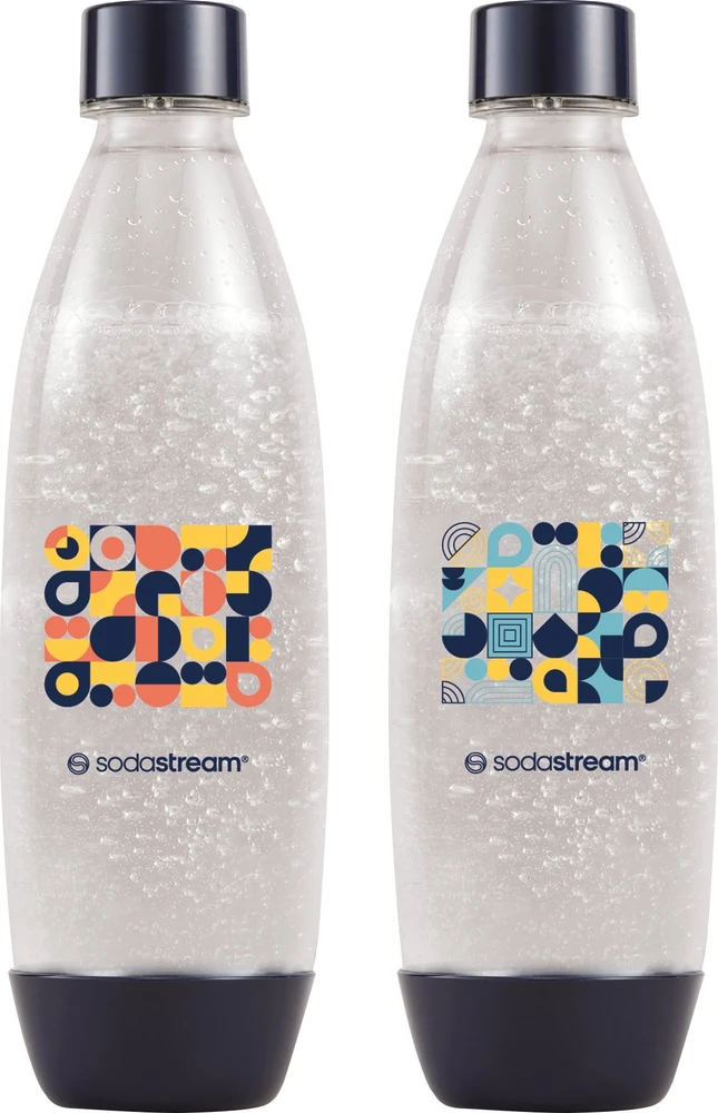 Gėrimų gazavimo aparato SodaStream vandens buteliai Fuse, 1l, 2 vnt, mozaika