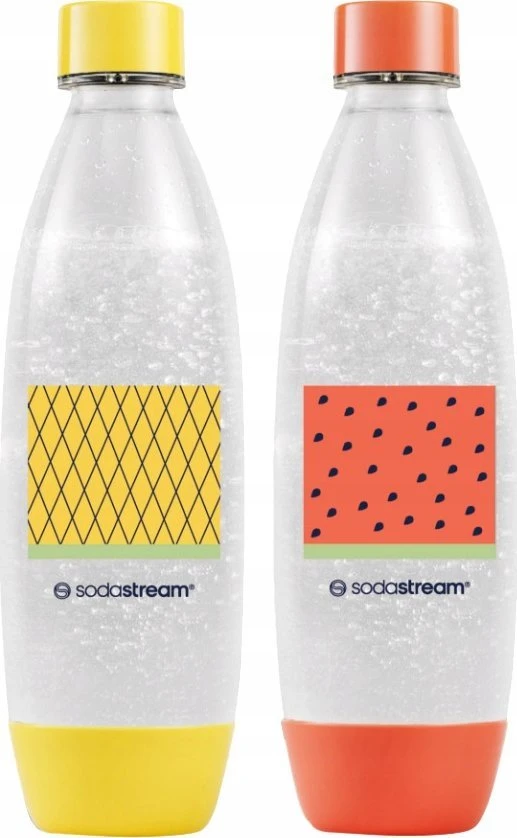 Gėrimų gazavimo aparato SodaStream vandens buteliai Fuse, 1l, 2 vnt, arbūzas/ananasas