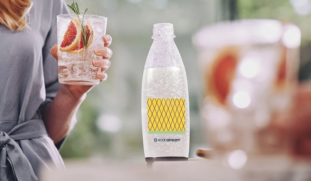 Gėrimų gazavimo aparato SodaStream vandens buteliai Fuse, 1l, 2 vnt, arbūzas/ananasas