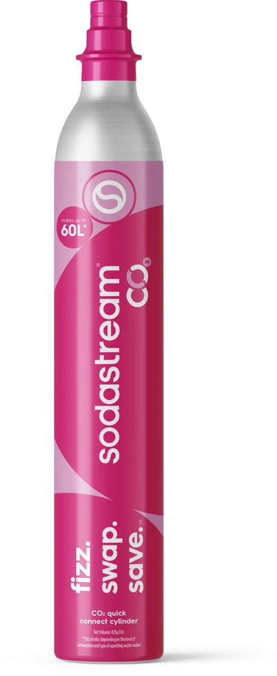 SodaStream Quick Connect CO2 angliarūgštės cilindras 60L, rožinis