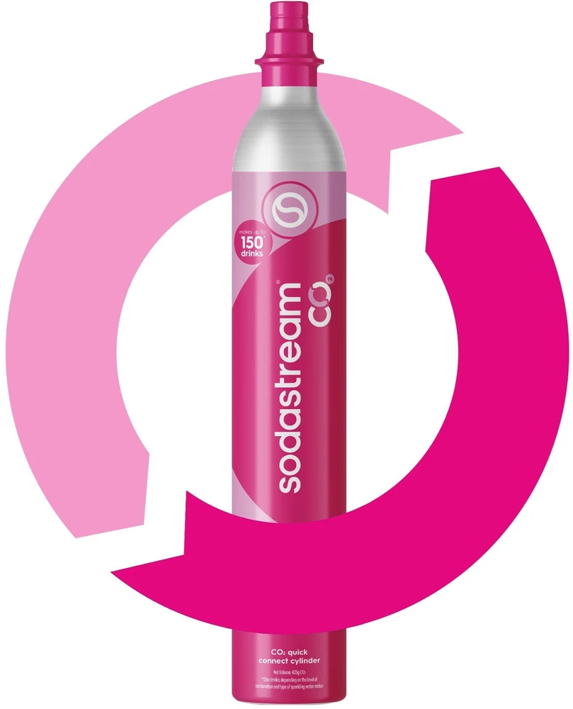 SodaStream Quick Connect CO2 angliarūgštės cilindras 60L, rožinis