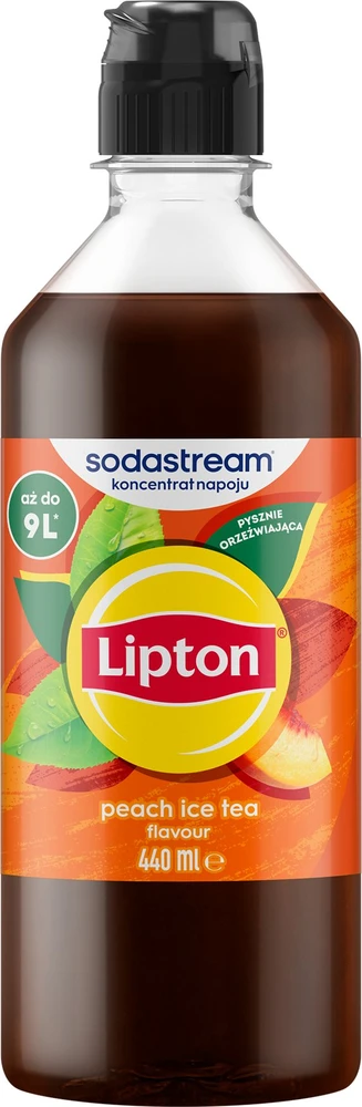 Lipton juodosios šaltosios arbatos, persikų skonio SodaStream sirupas, 440ml