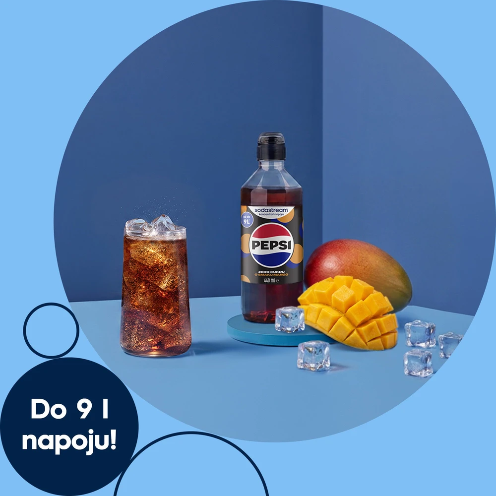Sirupas gazuotų gėrimų gaminimo aparatui SodaStream, Pepsi Max Mango Zero, 440 ml
