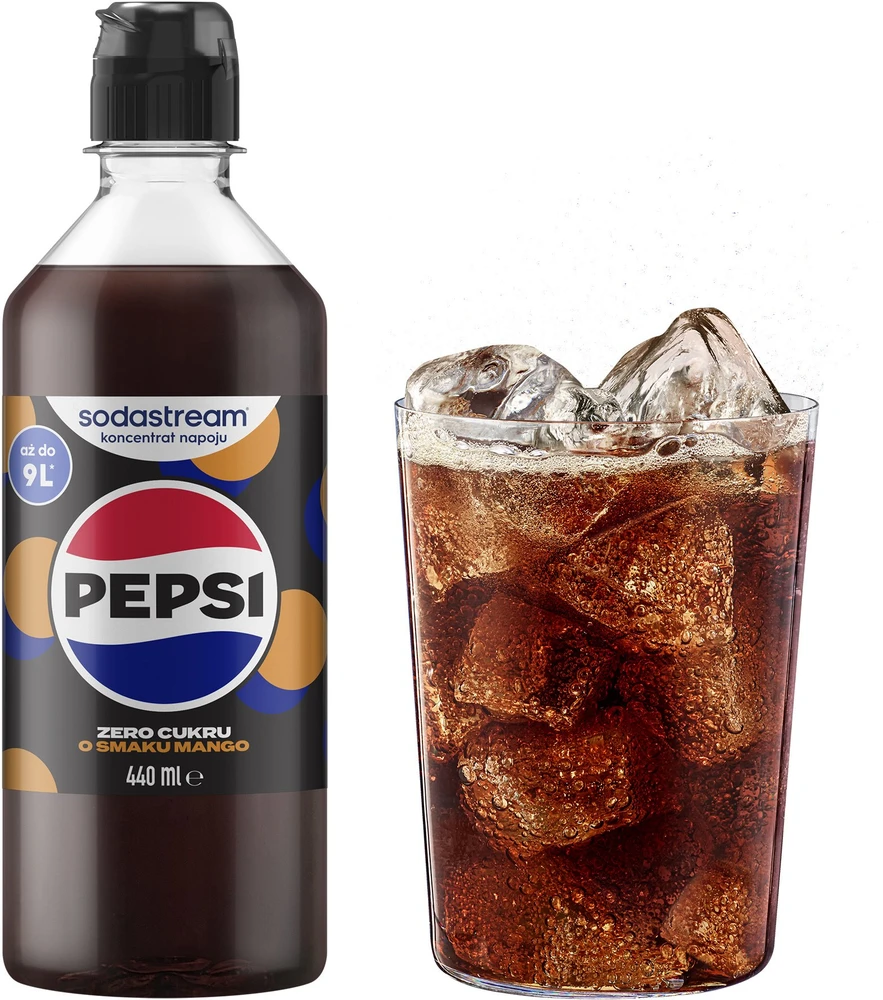 Sirupas gazuotų gėrimų gaminimo aparatui SodaStream, Pepsi Max Mango Zero, 440 ml