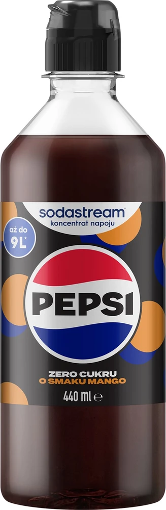 Sirupas gazuotų gėrimų gaminimo aparatui SodaStream, Pepsi Max Mango Zero, 440 ml