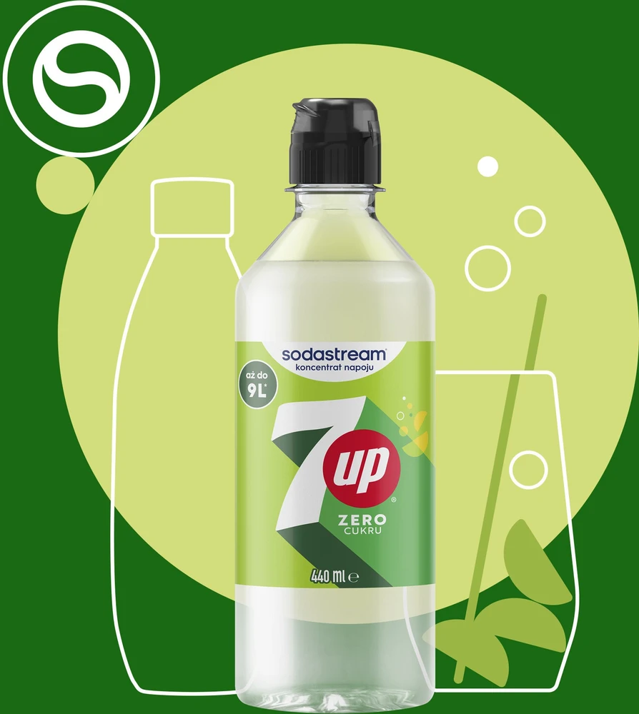 7 UP Free skonio SodaStream sirupas, 440ml