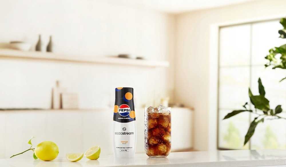 Sirupas gazuotų gėrimų gaminimo aparatui SodaStream, Pepsi Max Mango Zero, 440 ml