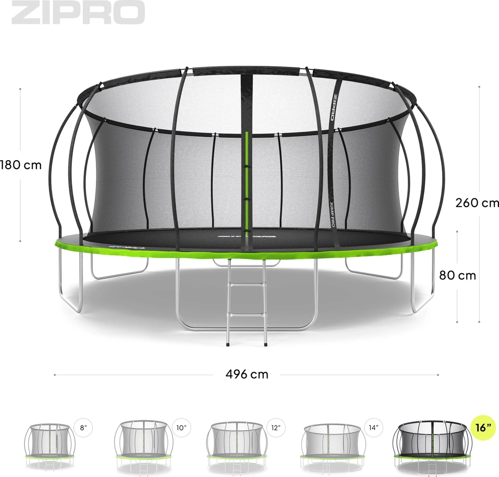Zipro JumpPro Premium Batutas su vidiniu tinklu, 496cm