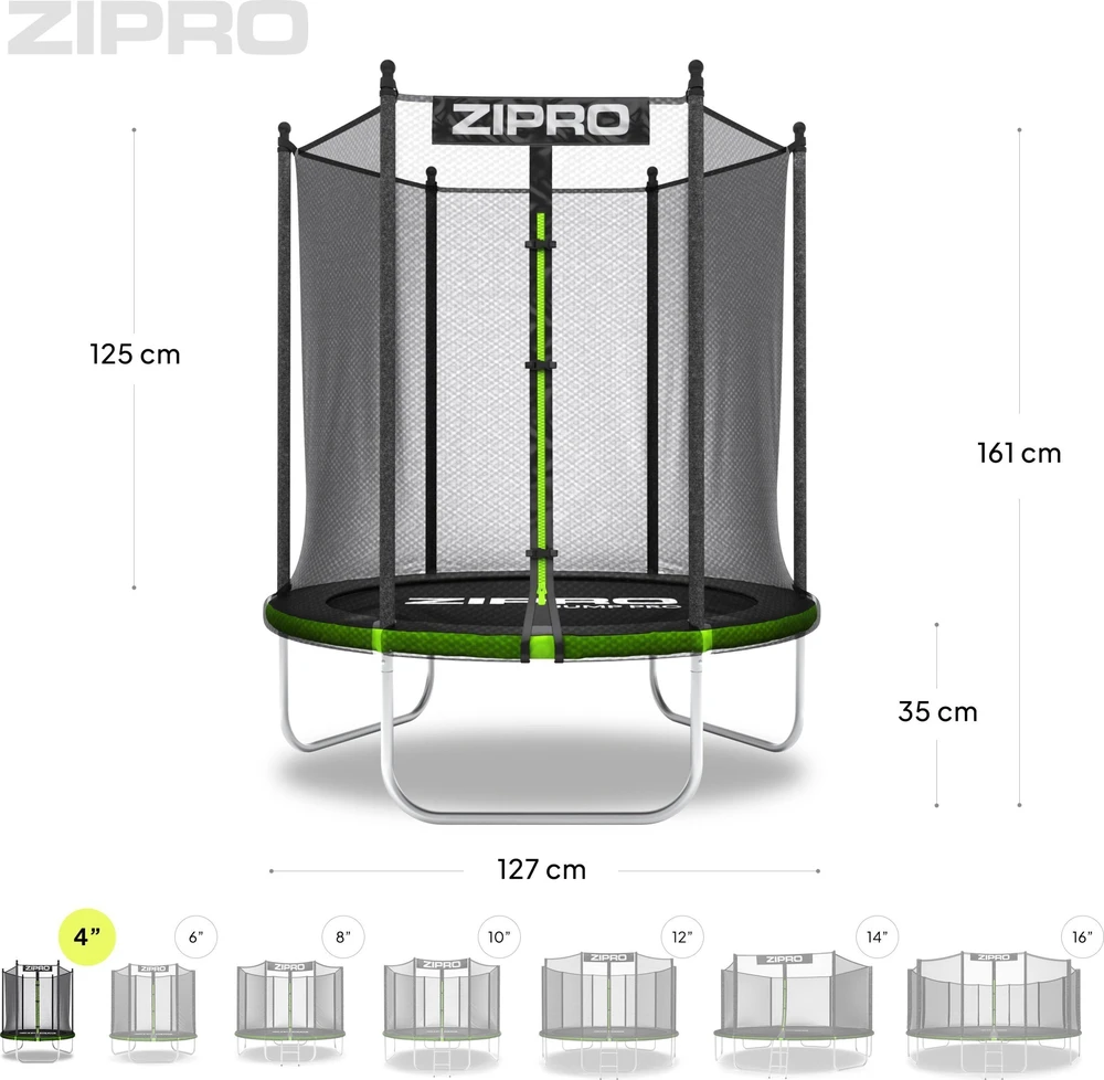 Zipro Jump Pro OUT batutas su išoriniu tinklu, 127 cm