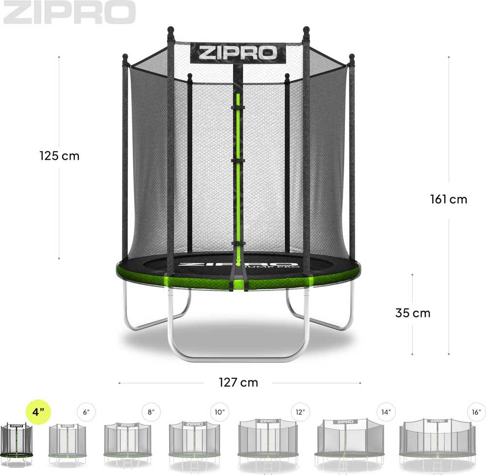 Zipro Jump Pro OUT batutas su išoriniu tinklu, 127 cm