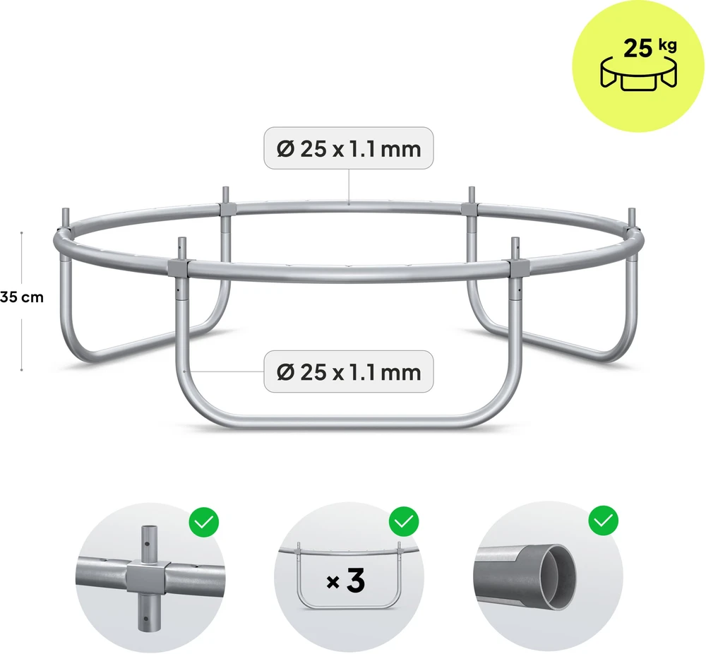 Zipro Jump Pro OUT batutas su išoriniu tinklu, 127 cm