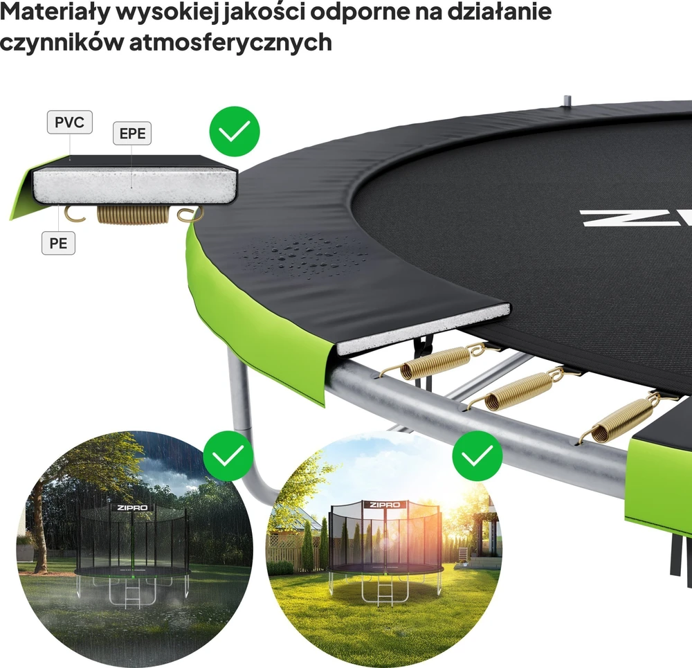 Zipro Jump Pro OUT batutas su išoriniu tinklu, 127 cm