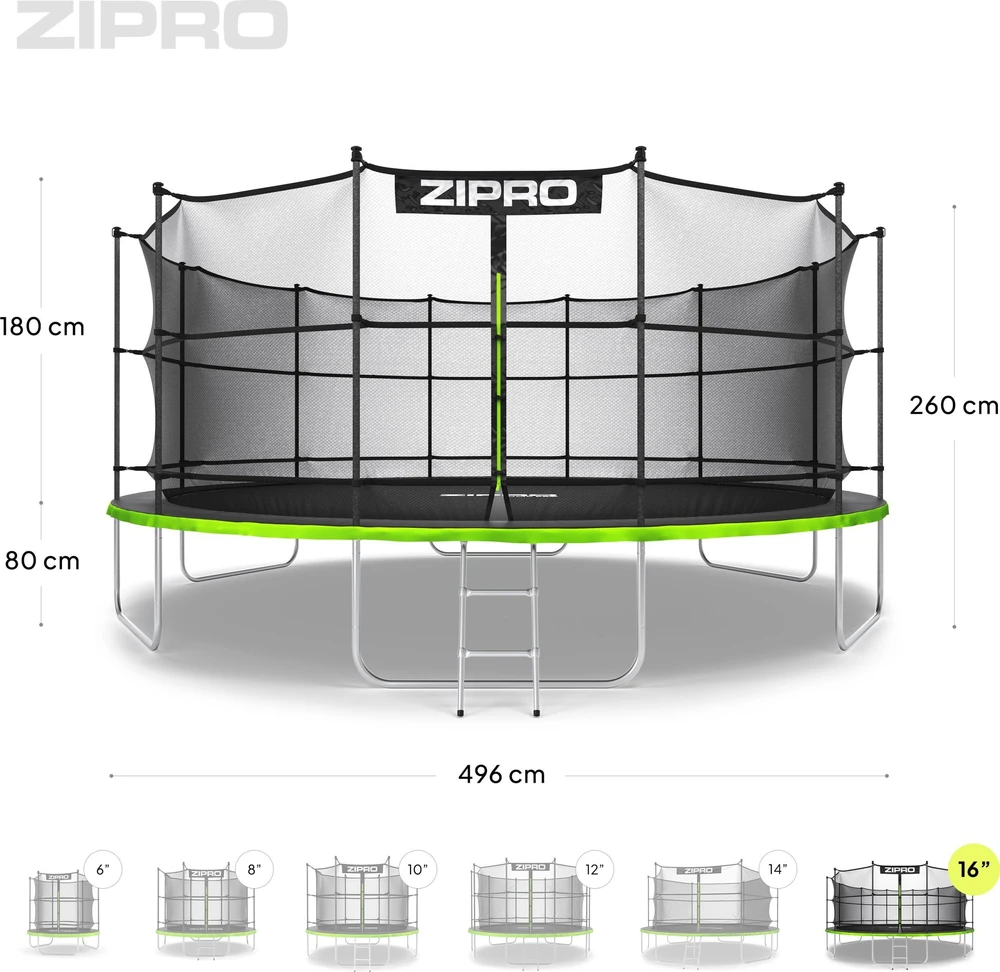 Zipro JumpPro IN Batutas su vidiniu tinklu, 496cm