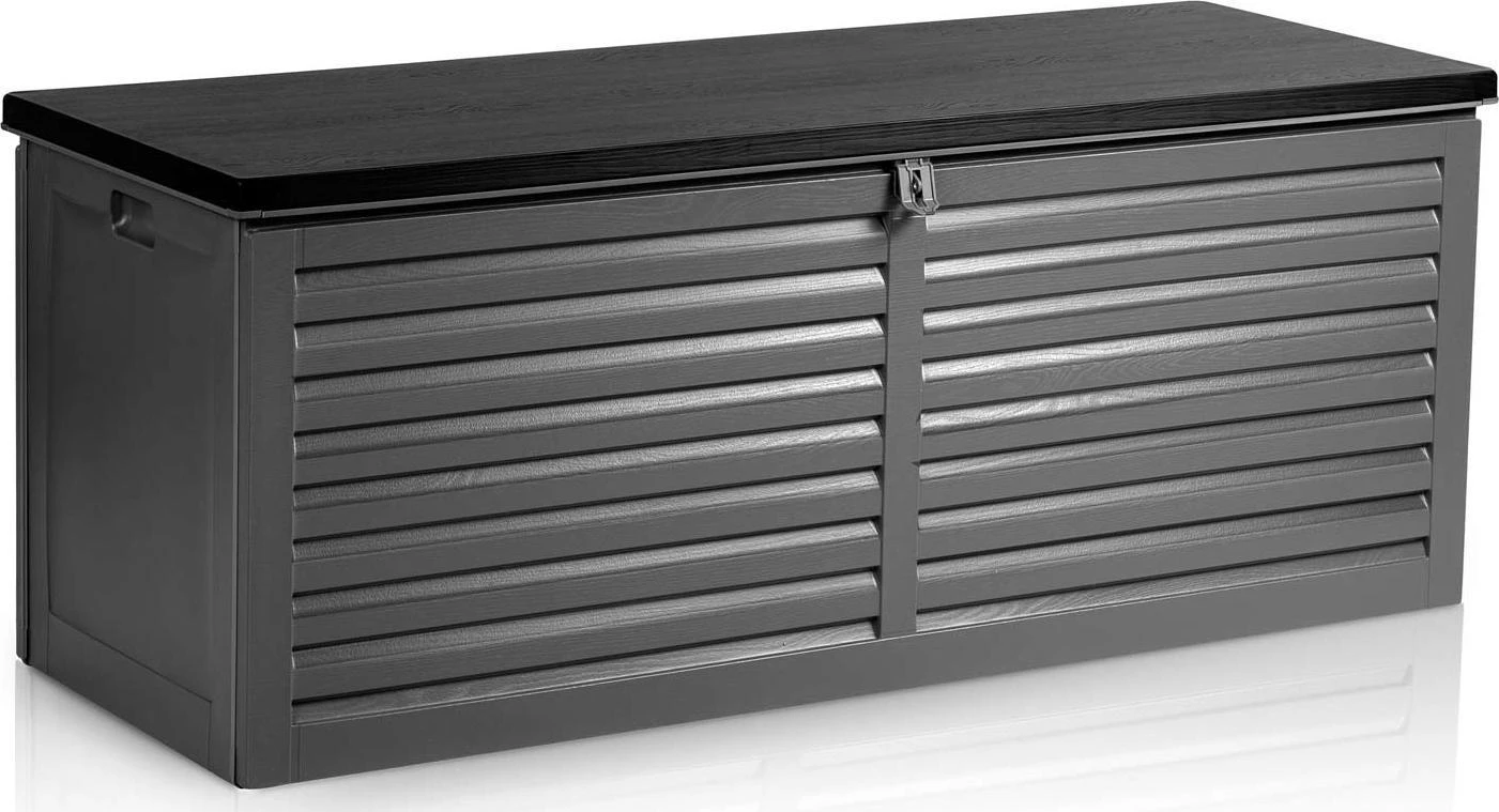 Plonos Sodo dėžė 143 x 57 x 53,5 cm 390 litrų juodos ir pilkos spalvos