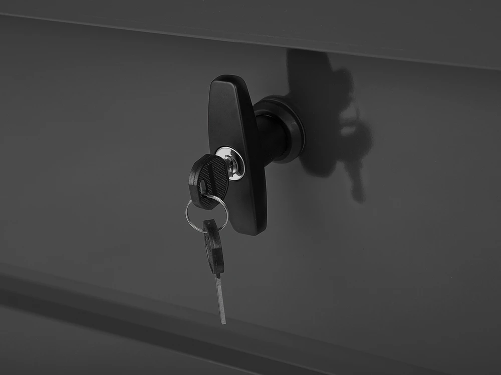 Beliani Sodo dėžė CEBROSA 132 cm 62 cm pilka