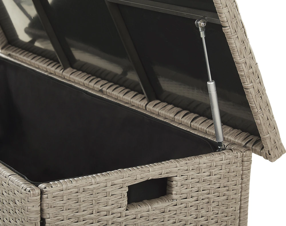 Beliani Sodo dėžė MODENA 126 cm 46 cm smėlio pilkumo spalvos